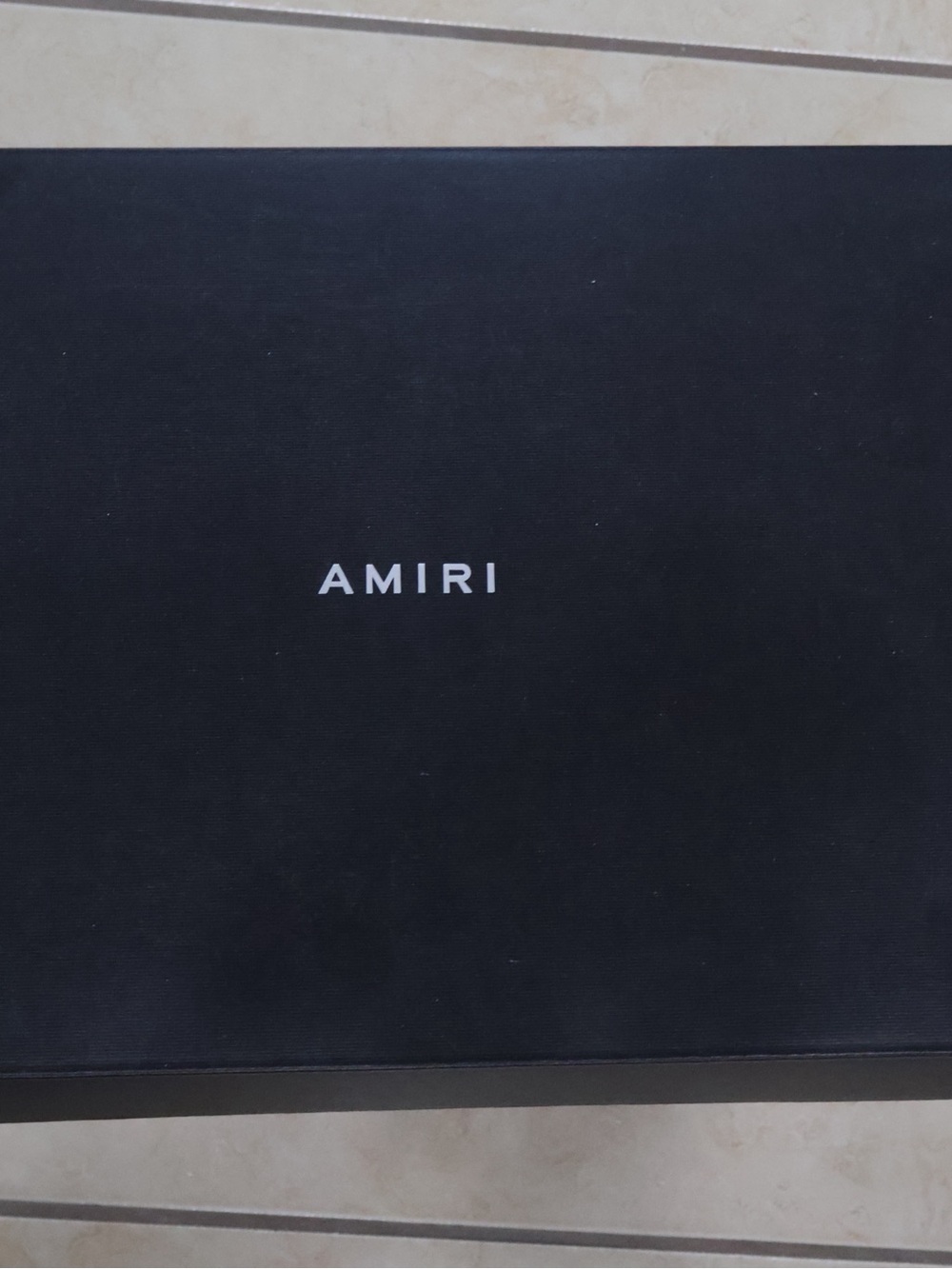 AMIRI Black Canvas Wall Art with White Logo